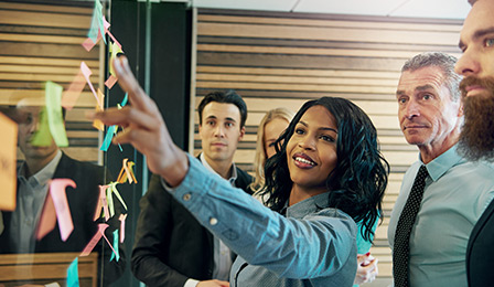 Employees in a meeting