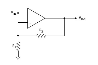 Non-inverting op amp circuit.