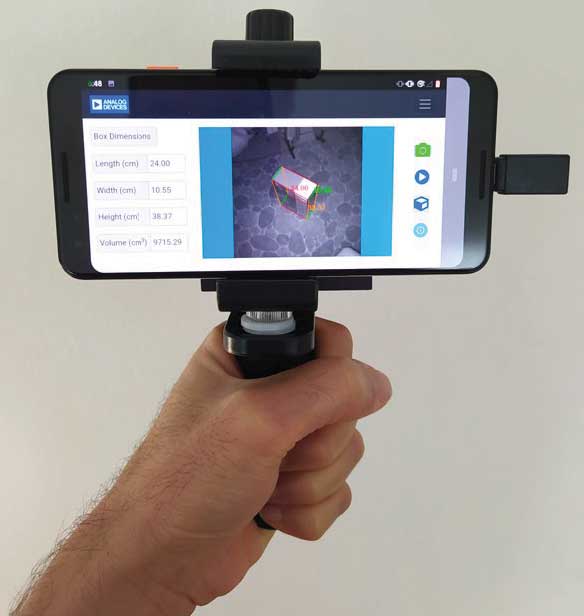 Figure 10. A handheld device integrated with 3D object dimensioning using the ADI ToF sensor.