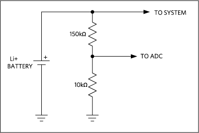 Figure 3. Voltage divider used to determine battery charge on the Adafruit FLORA.