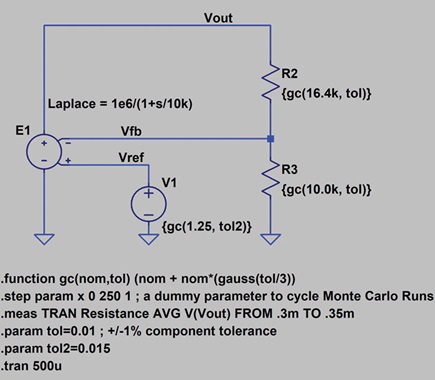 Schematic for tolerance analysis
