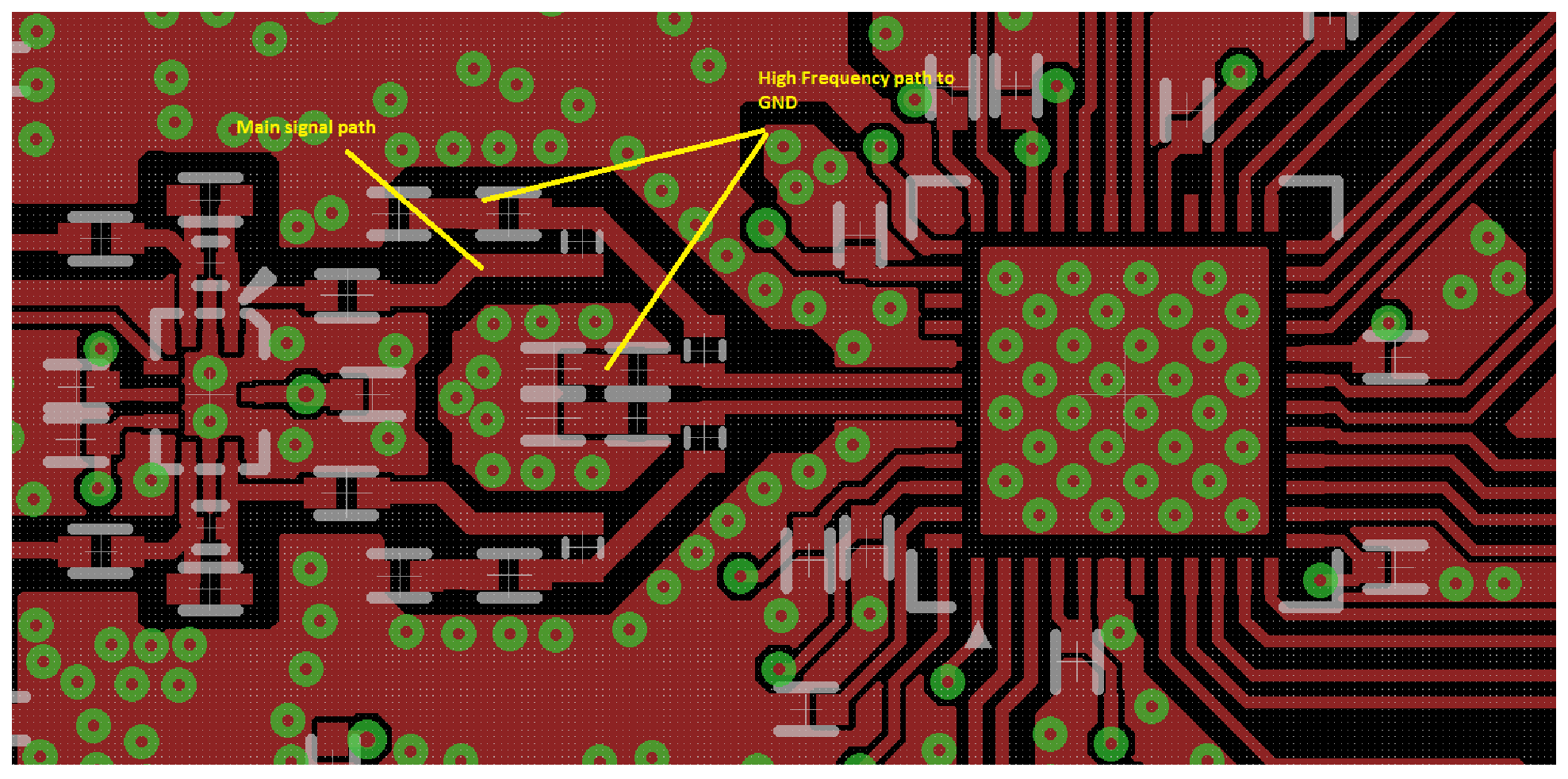 Figure 3: Layout of the LTC6409 and AD9265
