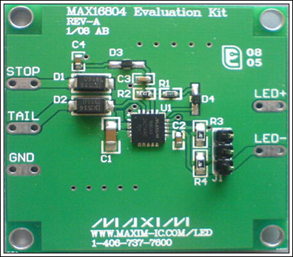 图2. MAX16804评估板PCB。