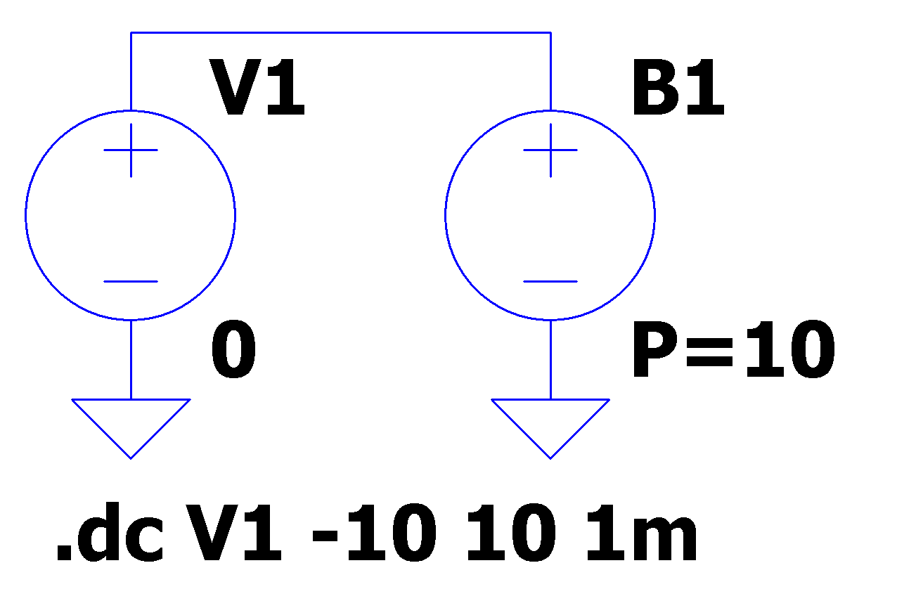 DC Source Sweep Analysis of a Constant Power Load, B1