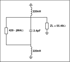 Figure 5. Design is tuned to resonate at 183.6 MHz with 220 nH inductors.