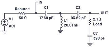 Figure 13. The revised T network matching to a complex load.