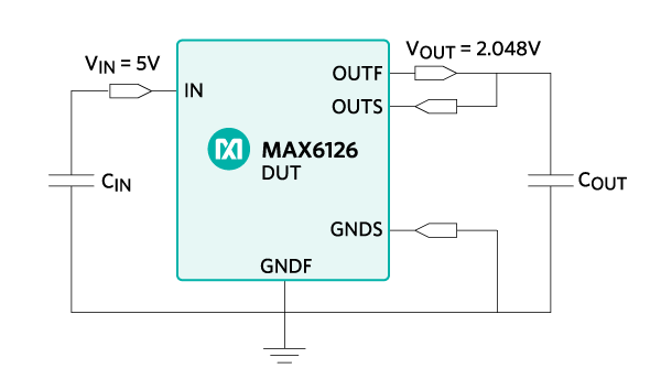 Figure 3. MAX6126 test circuit.