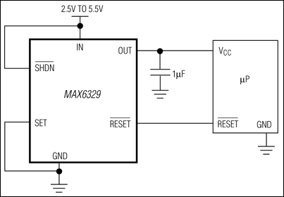 MAX6329、MAX6349：典型工作电路
