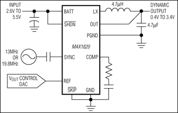 MAX1820、MAX1821：典型工作电路