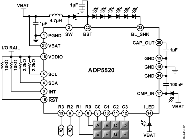 ADP5520 Functional Block Diagram