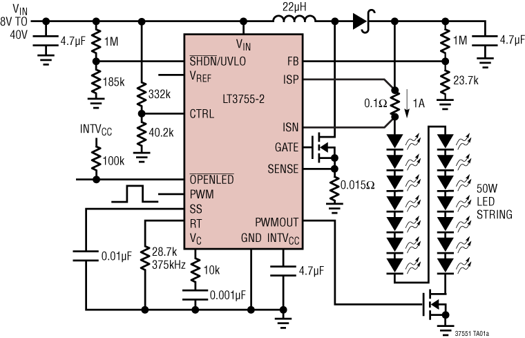 LT3755-3755-1-3755-2 Application Circuit