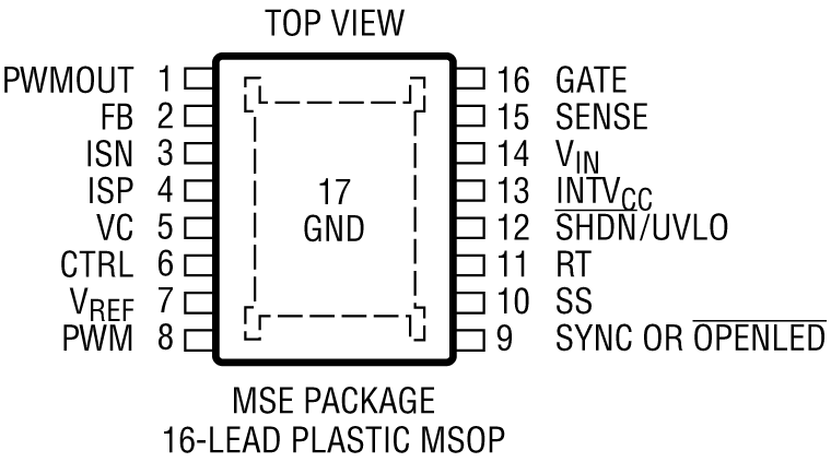 LT3755-3755-1-3755-2 Pin Configuration