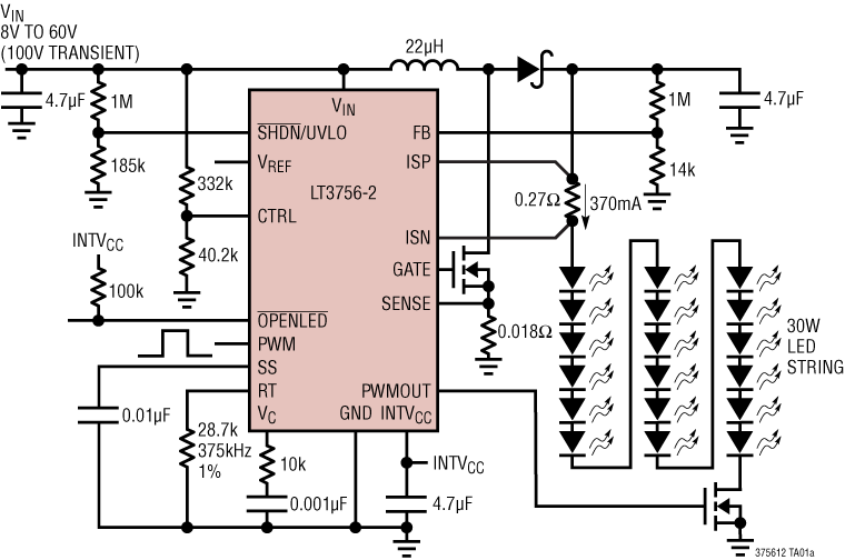LT3756-3756-1-3756-2 Application Circuit