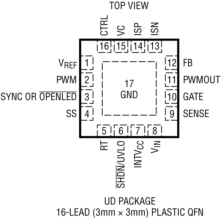 LT3756-3756-1-3756-2 Pin Configuration