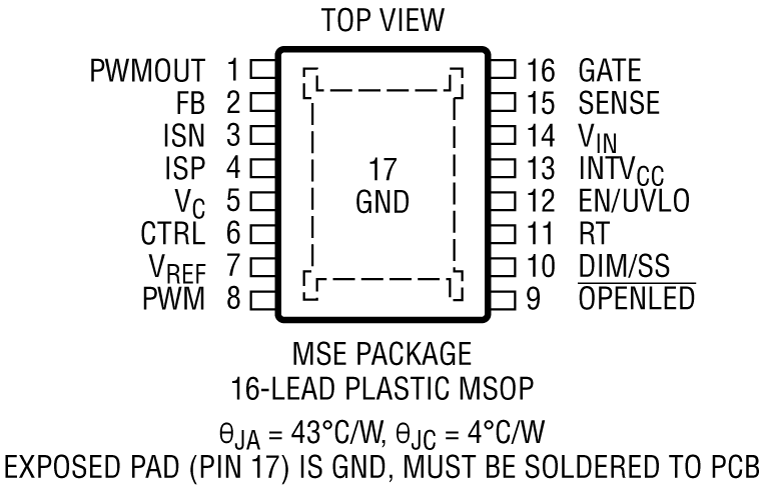 LT3761A Pin Configuration