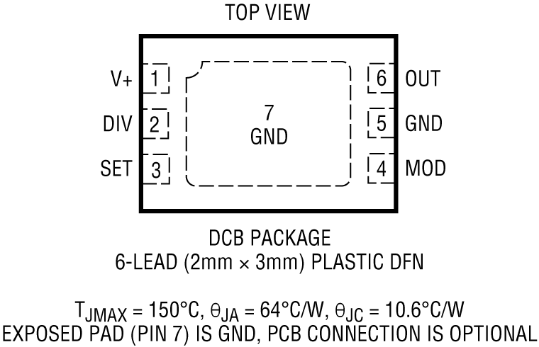 LTC6992-1-6992-2-6992-3-6992-4 Pin Configuration
