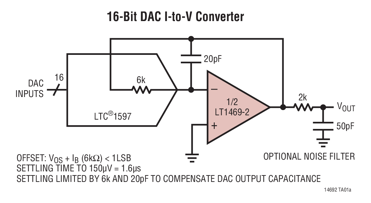 16-Bit DAC I-to-V Converter