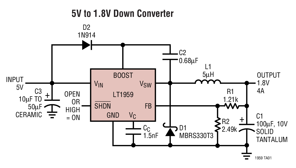 5V to 1.8V Down Converter