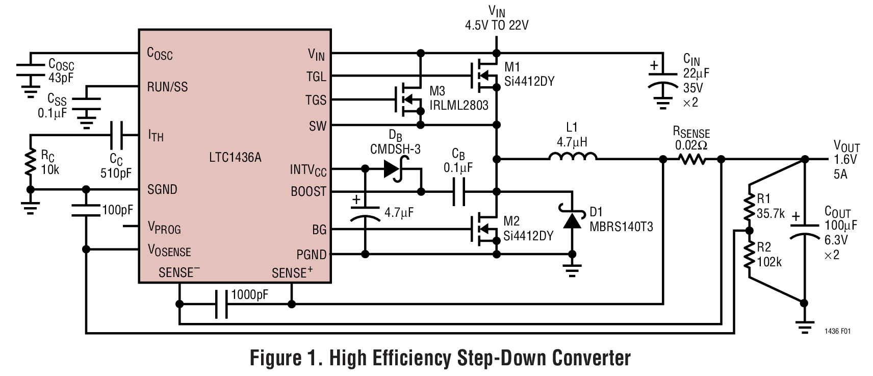 Figure 1. High Efficiency Step-Down Converter