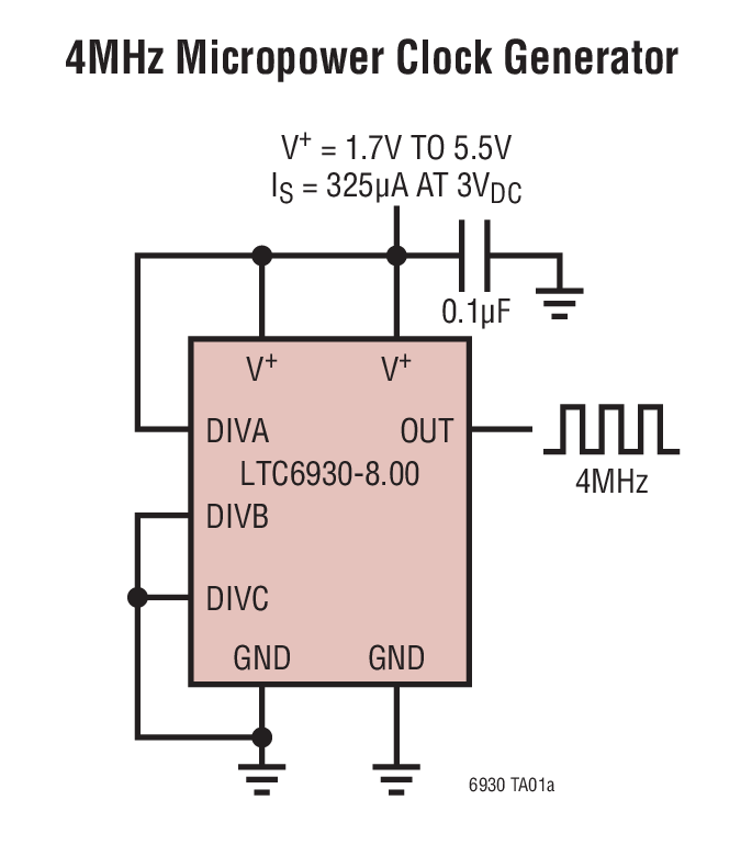4MHz Micropower Clock Generator