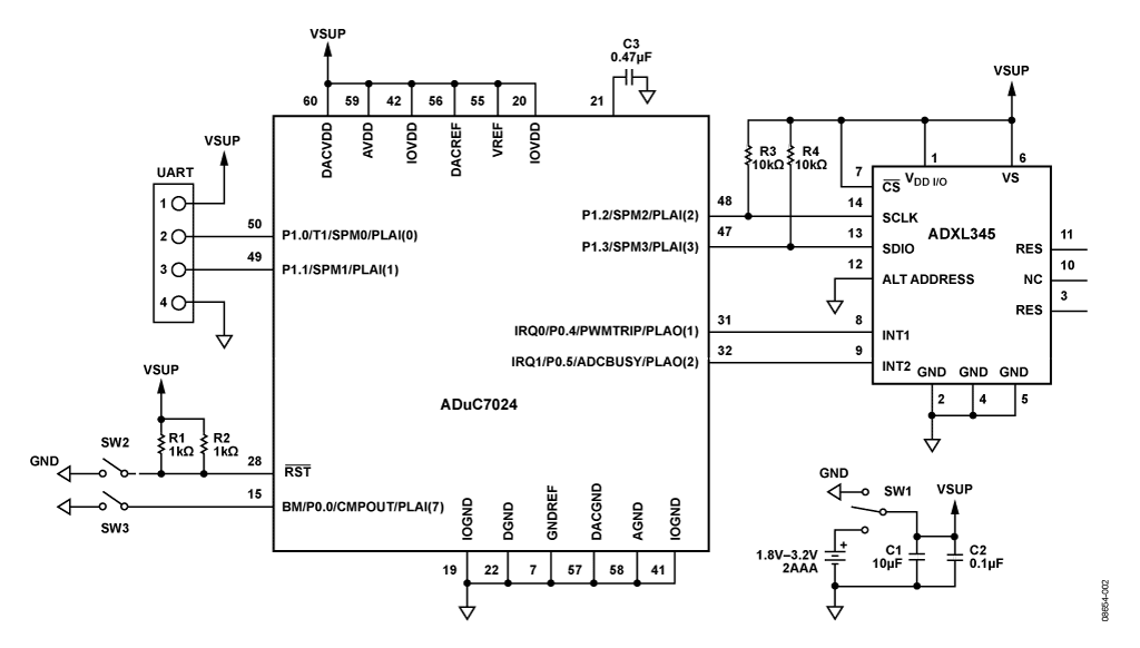 ADXL345 and ADuC7024 in I2C Configuration