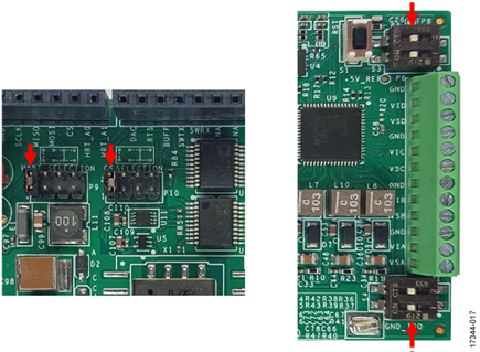 Default Shunt Jumper Position of P9 and P10; Dual Inline Package (DIP) Switch in the On Position