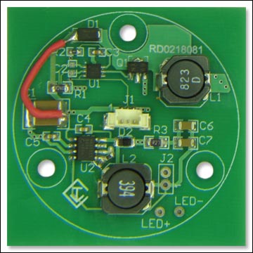 图2. PCB图片，该电路板可直接嵌入MR-16组件