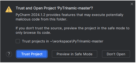 Figure 22: Trust PyTrinamic - Project]