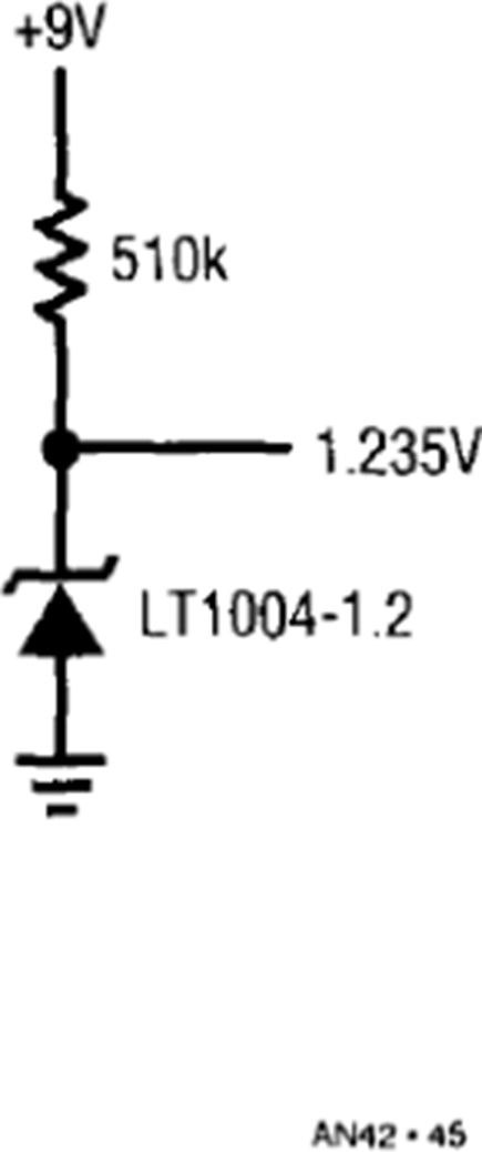 Figure 45. 1.2V Output, Micropower Reference from 9V Battery.