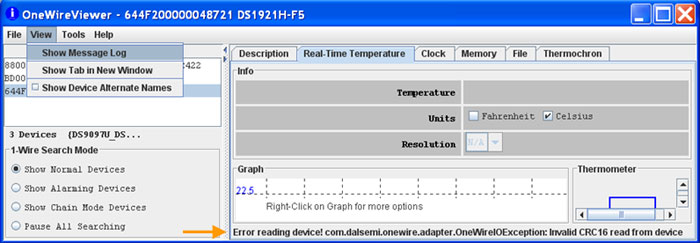 Figure 1. The most obvious place for error messages is at the bottom of the main window.