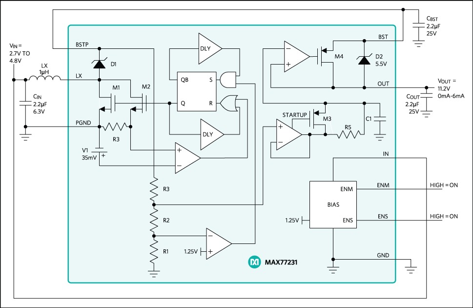 Ultra Low Noise and Ripple Boost Regulator.