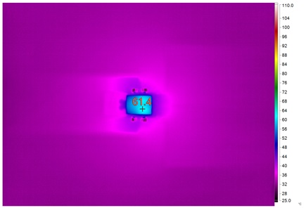 LTM4691 V<sub>IN</sub> = 3.3 V, V<sub>OUT1</sub> = 1.2 V, V<sub>OUT2</sub> = 1.8 V, f<sub>SW</sub> = 2 MHz, I<sub>OUT1</sub> = 2 A, I<sub>OUT2</sub> = 2 A, 