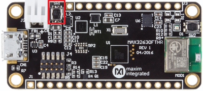 Figure 11. Reset button on MAX32630FTHR.