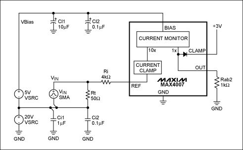 Figure 2. This circuit tests the operating speed of the MAX4007.