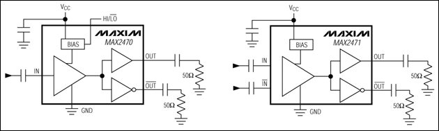 Figure 1. MAX2470 and MAX2471 block diagrams.
