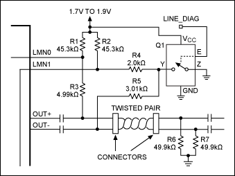 Figure 5. Line fault detection circuit using analog switch.