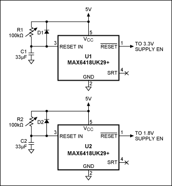 Figure 2. Use this circuit to try out different sequencing delays and adjust the sequencing order.