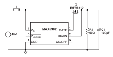 Figure 4a. A dedicated hot-swap IC like the MAX5902 simplifies the application.