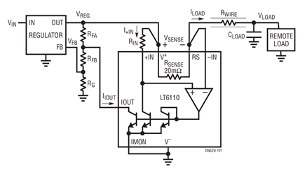 Figure 1. No Extra Wires Are Required to Compensate for Wire Voltage Drop to a Remote Load