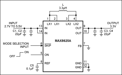 Figure 3. Typical application circuit (fixed 3.3V output).