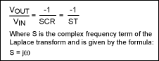 Figure 2. Transfer function of the integrator circuit block in Figure 1.