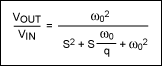 Figure 3. Transfer function of a second-order filter with lowpass response.