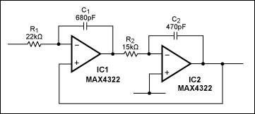 Figure 5. Circuit realization of the integrator network in Figure 2.