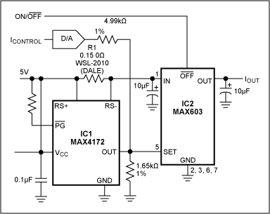 Figure 11. A variable linear current source (the MAX603).