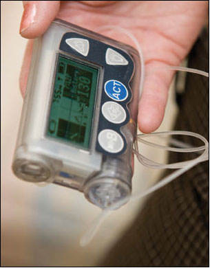 Insulin pump display.