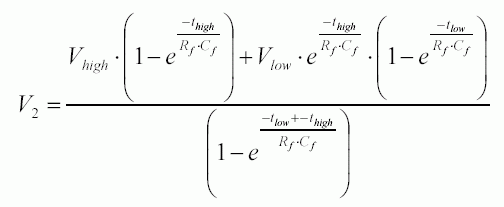 Equation 1. Calculation of the maximum filtered voltage.