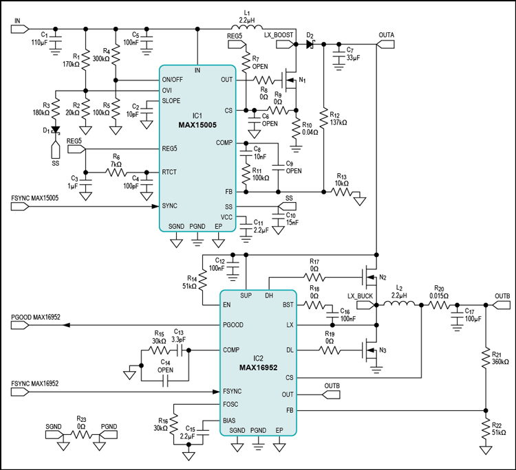Figure 2. The switching power-supply schematic.