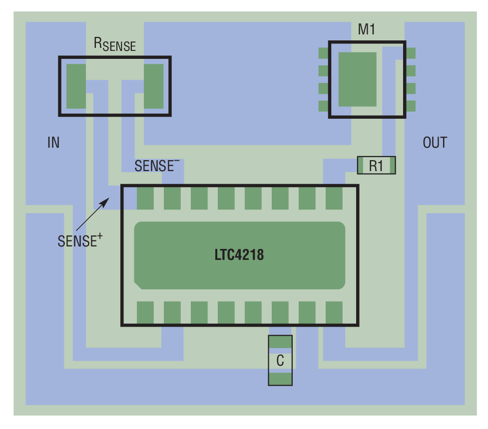 Figure 2. Kelvin sensing with single sense resistor