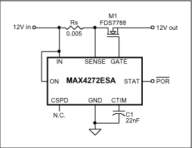 Figure 1. Typical hot-swap controller circuit.