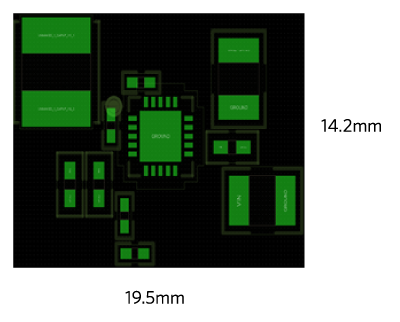 Figure 7. Buck-boost converter PCB area (277mm<sup loading=